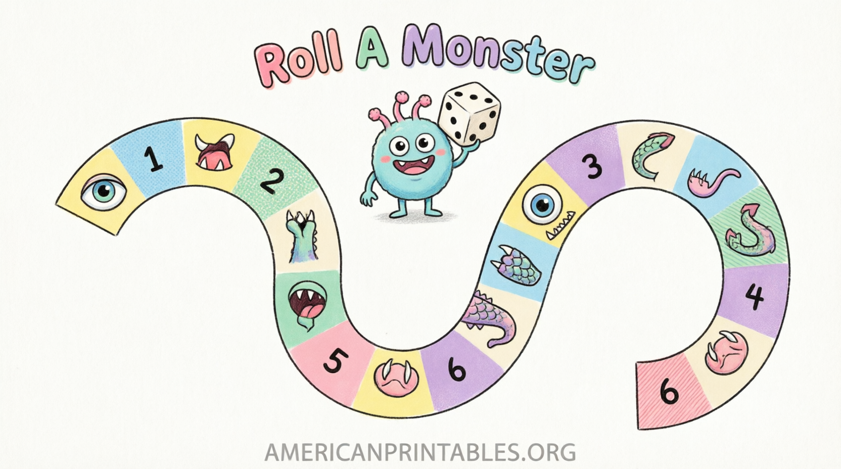 Roll A Monster Free Printable Fun Kids Dice Game (3)