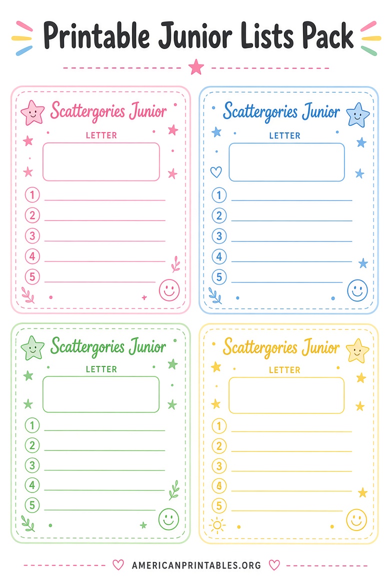 Scattergories Junior Lists Printable Free Guide (3)