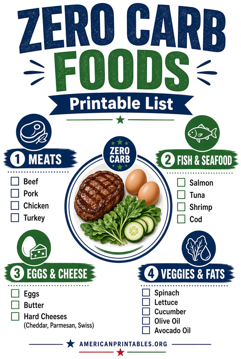 Zero Carb Foods Printable List Free PDF Guide (2)