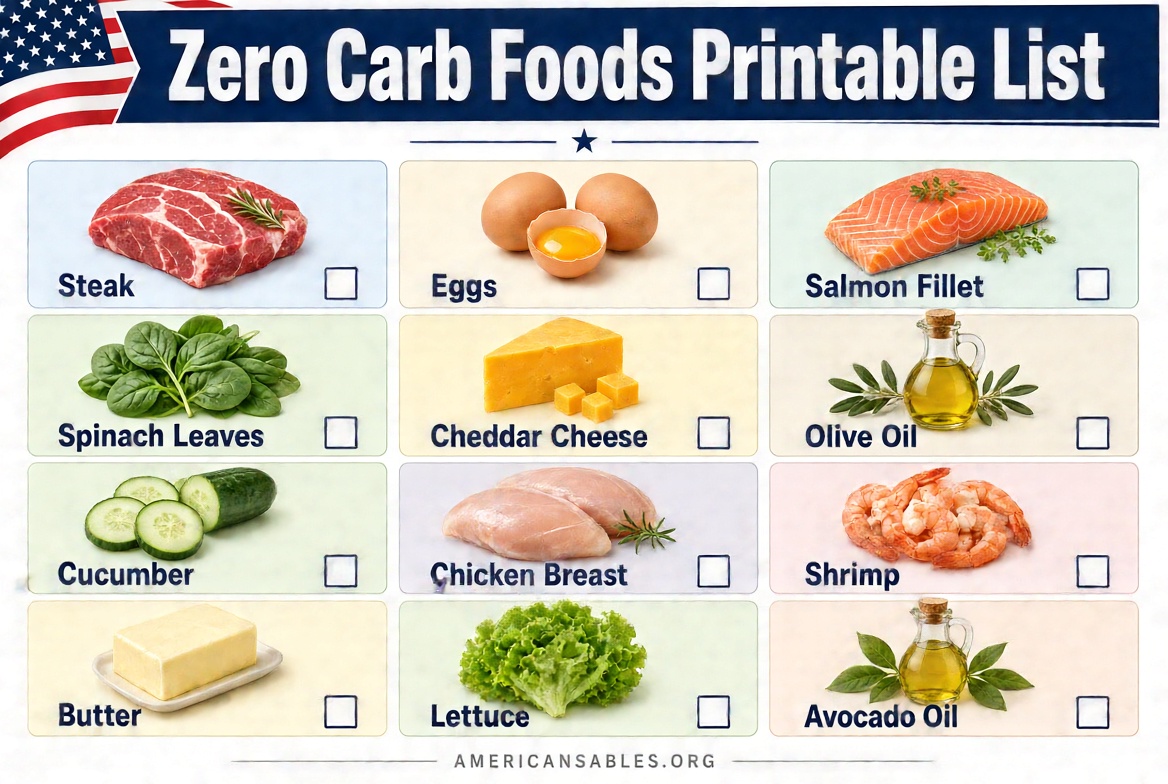 Zero Carb Foods Printable List Free PDF Guide (4)