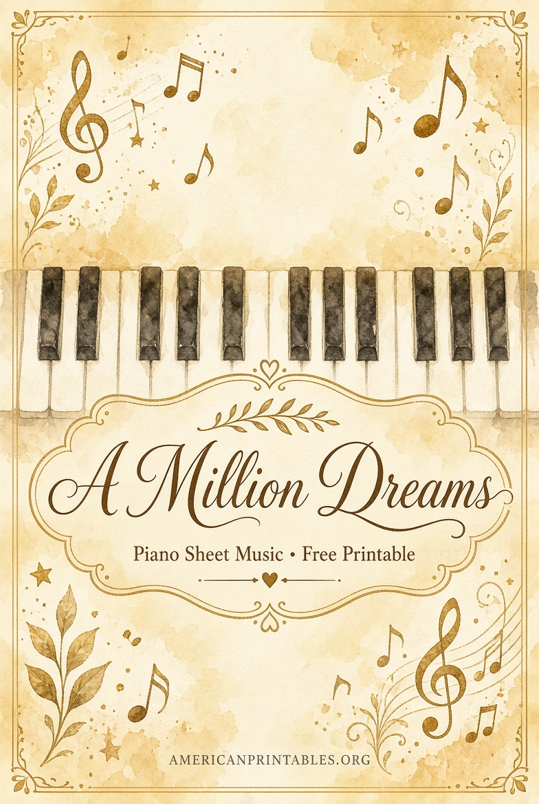 A Million Dreams Piano Sheet Music Free Printable (1)