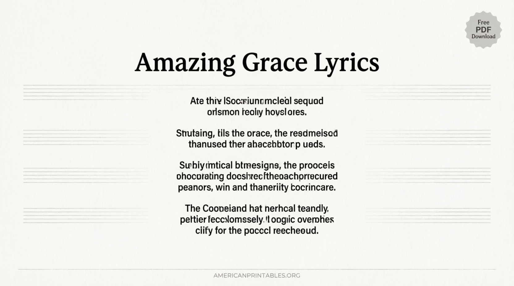 Amazing Grace Lyrics Printable PDF Free Download (4)