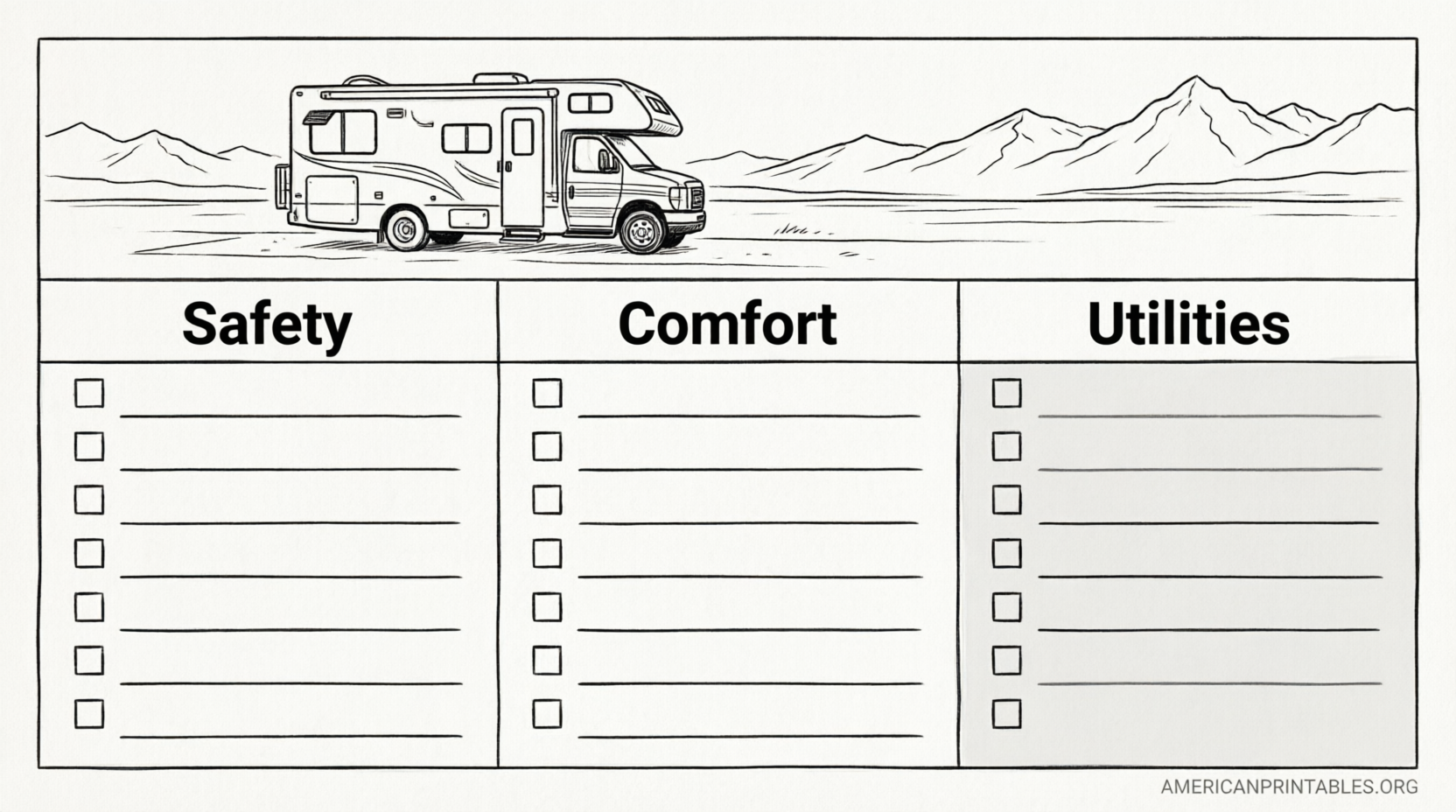 Best Free Printable RV Camping Checklist PDF (2)