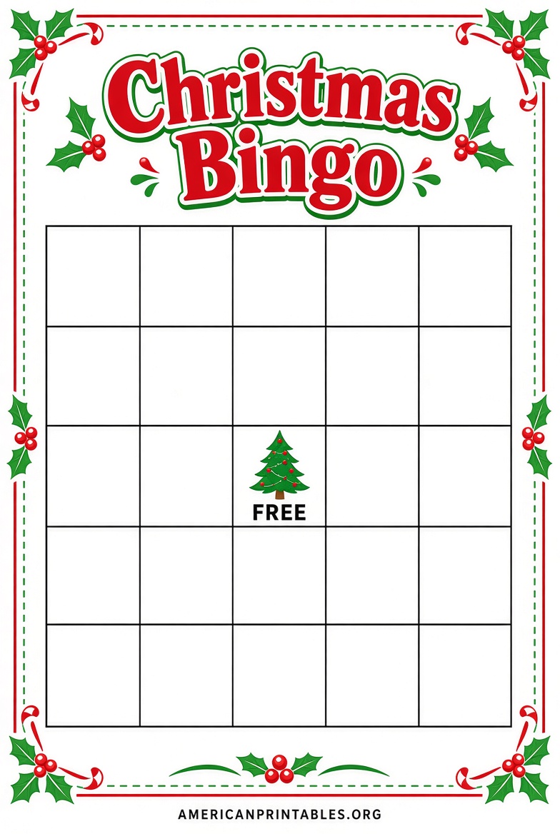 Blank Christmas Bingo Free Printable Templates (1)