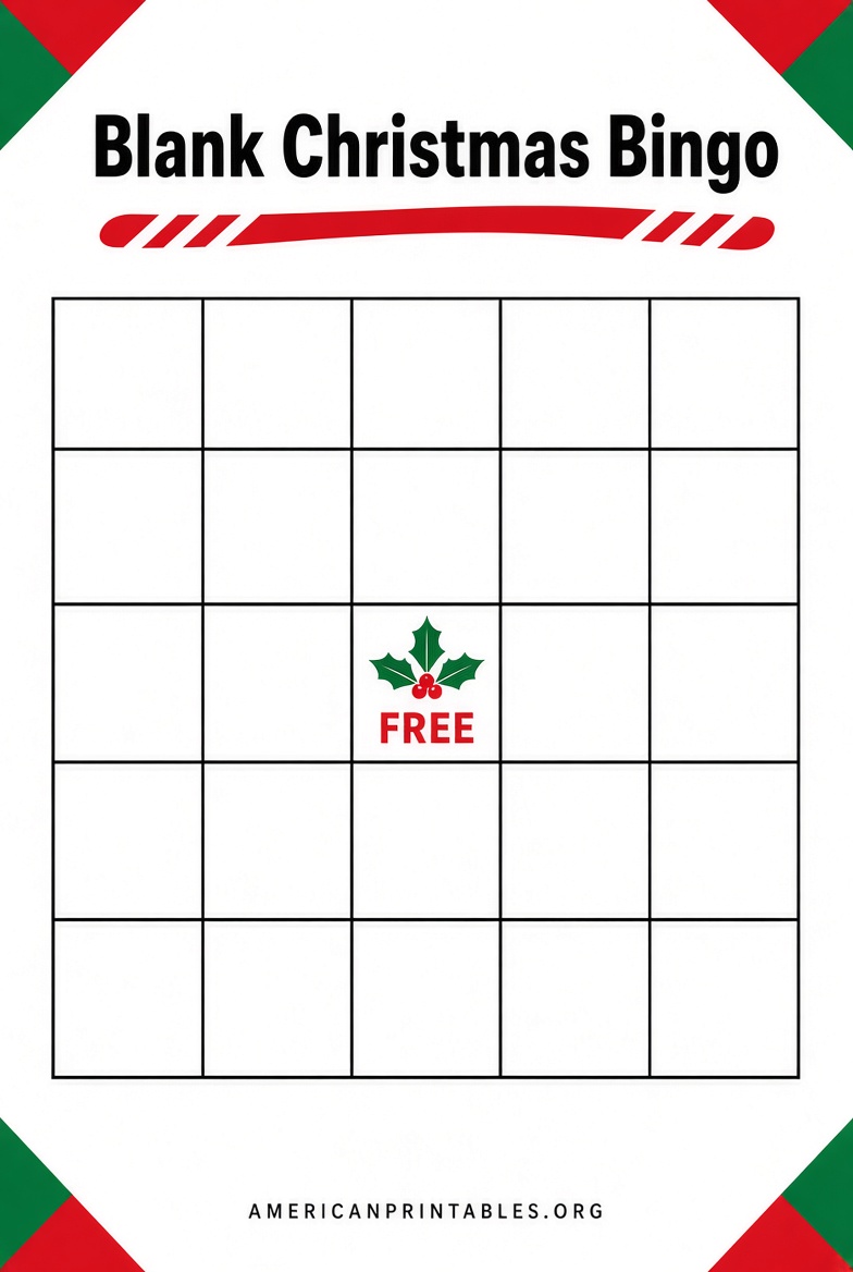 Blank Christmas Bingo Free Printable Templates (2)