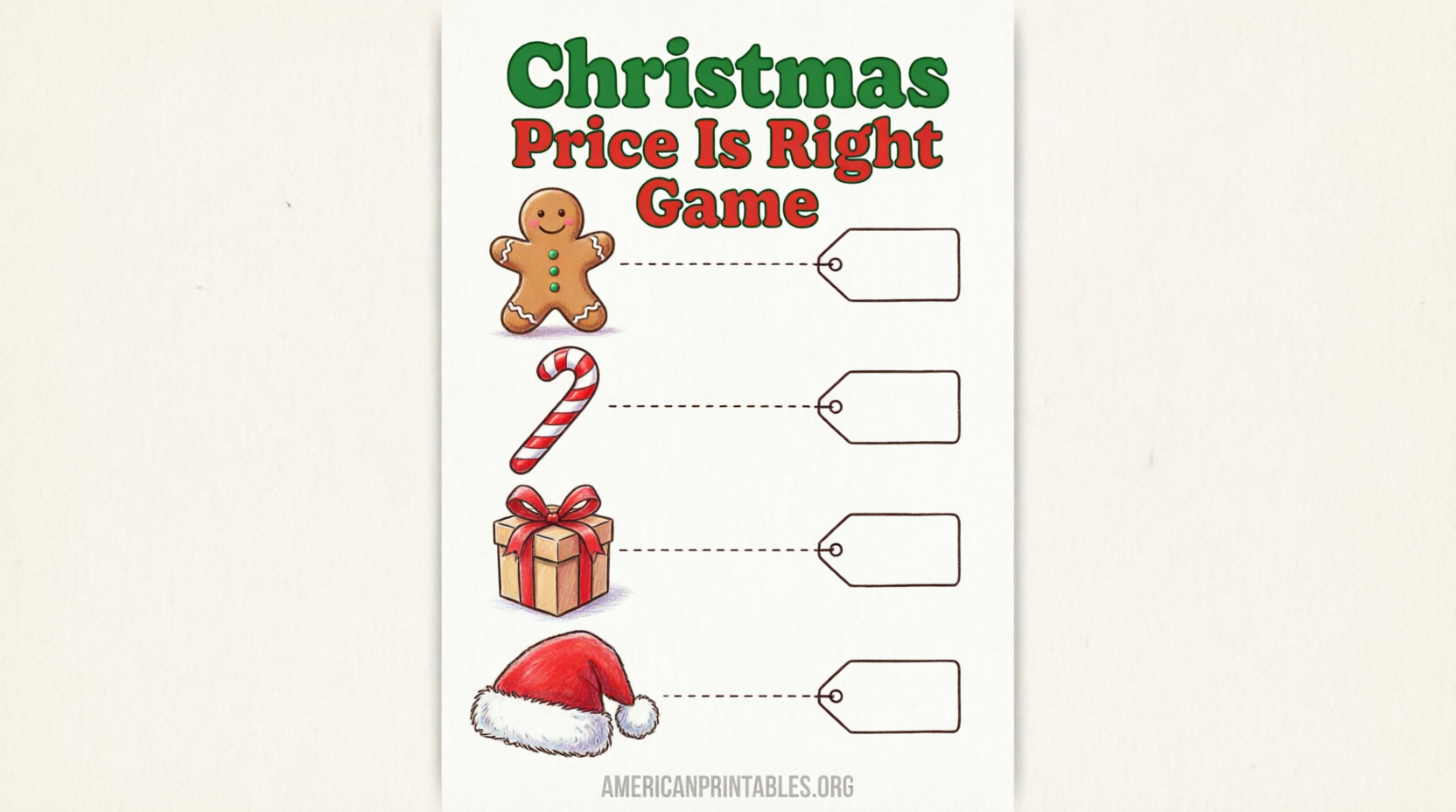 Christmas Price Is Right Free Printable Game (2)
