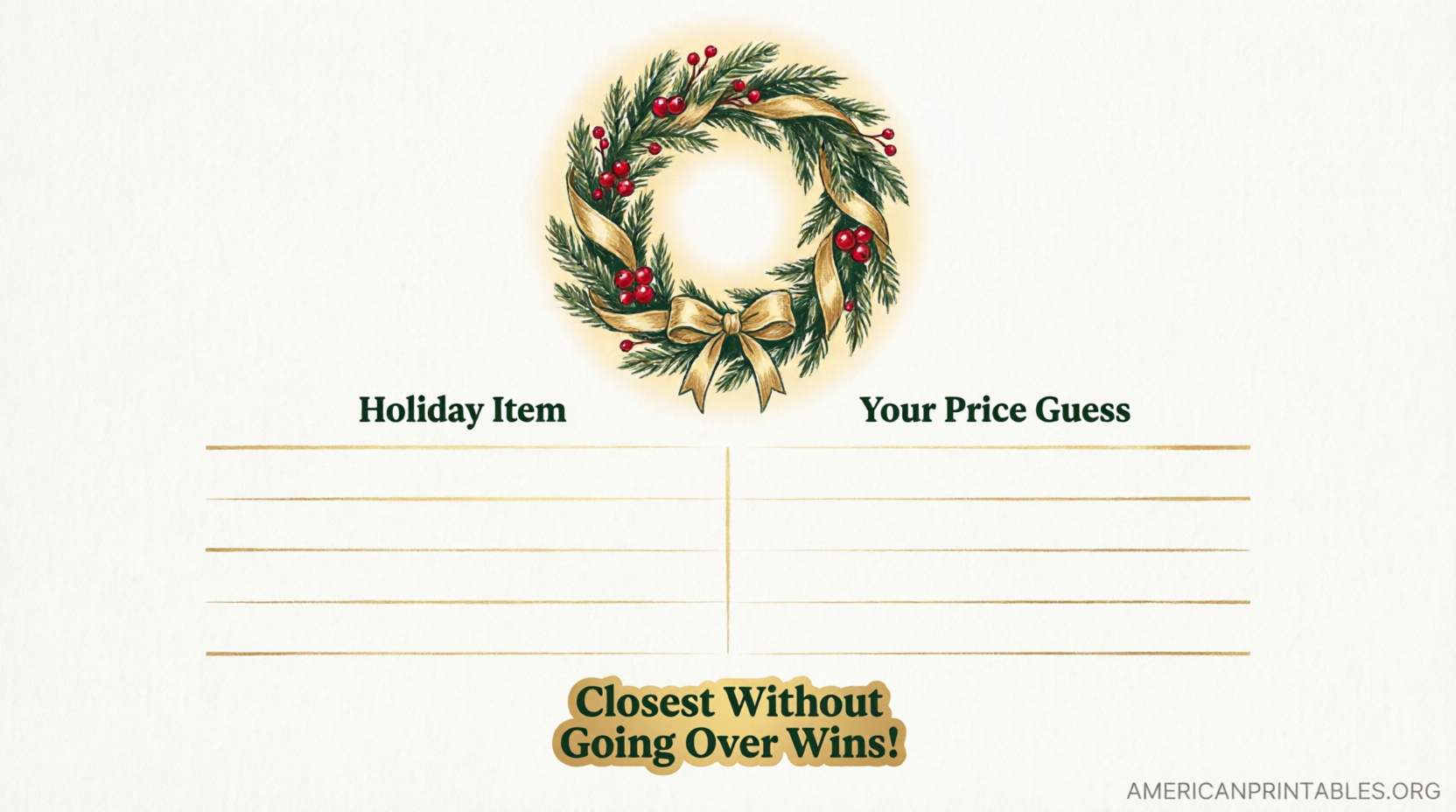 Christmas Price Is Right Free Printable Game (4)