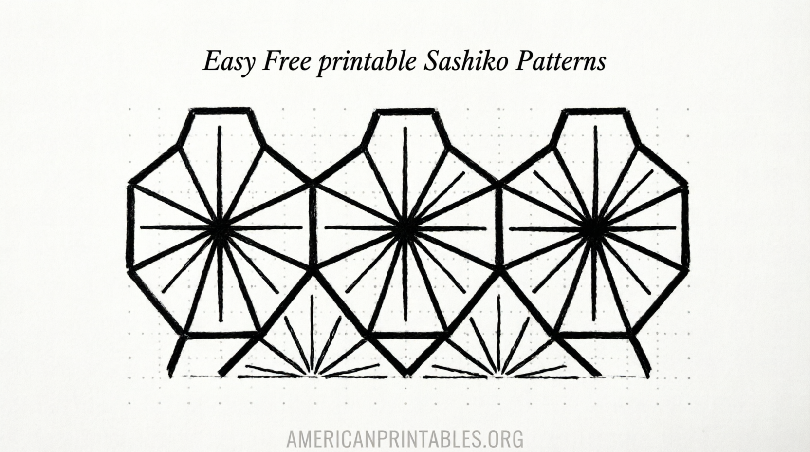 Easy Free Printable Sashiko Patterns for Beginners (1)