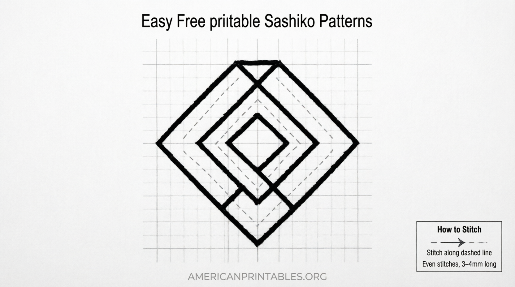 Easy Free Printable Sashiko Patterns for Beginners (3)