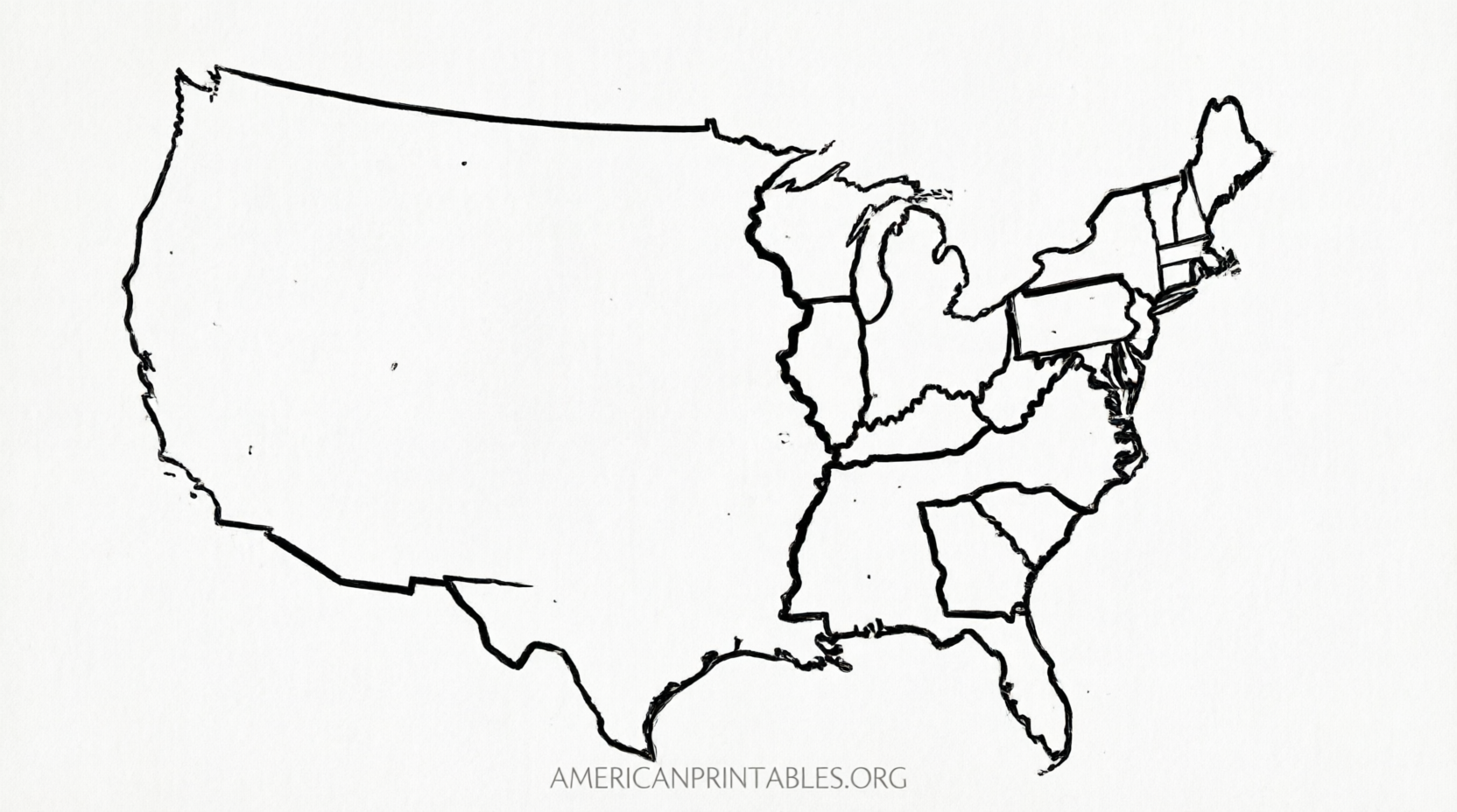 Free 13 Colonies Blank Map Printable (1)