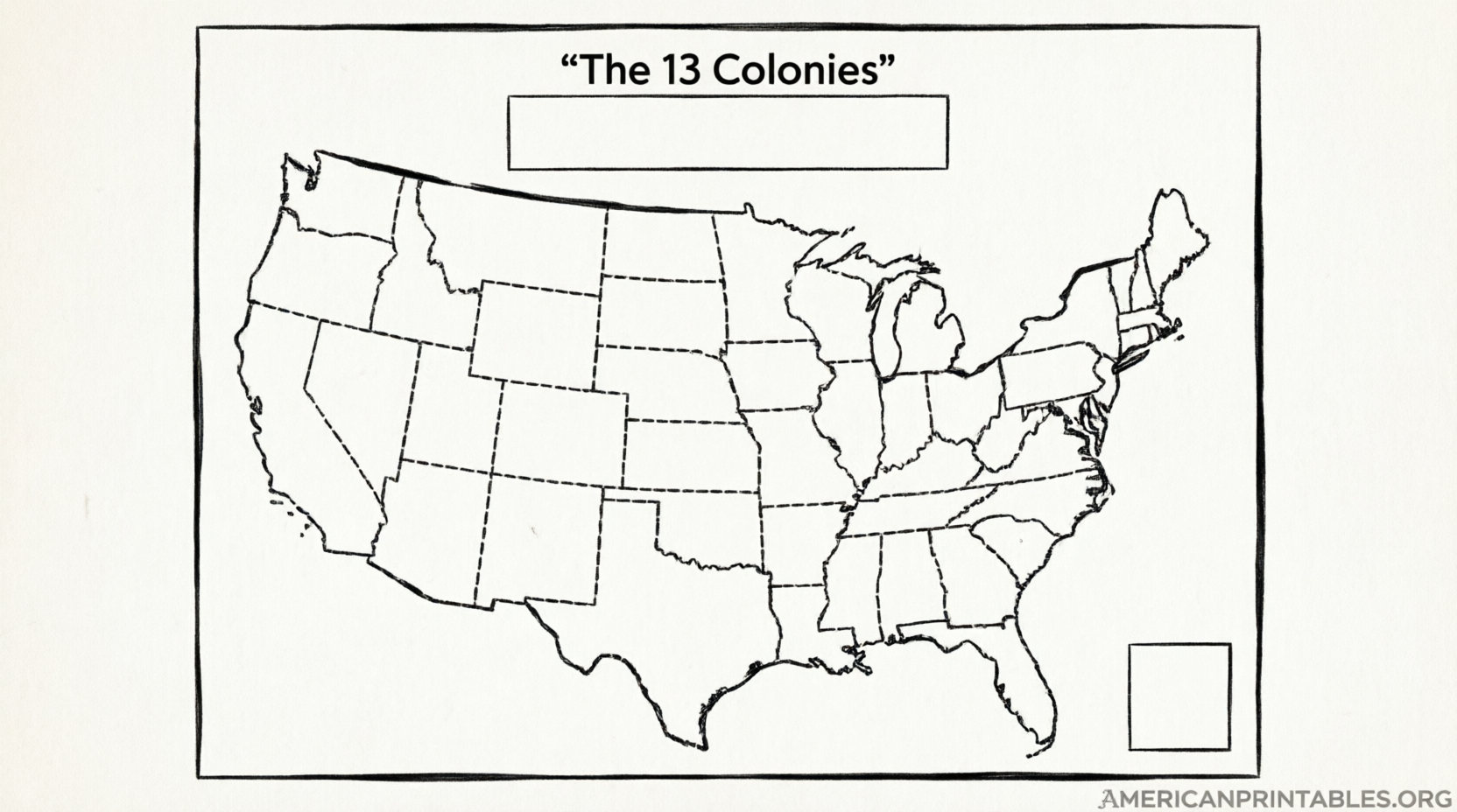 Free 13 Colonies Blank Map Printable (3)
