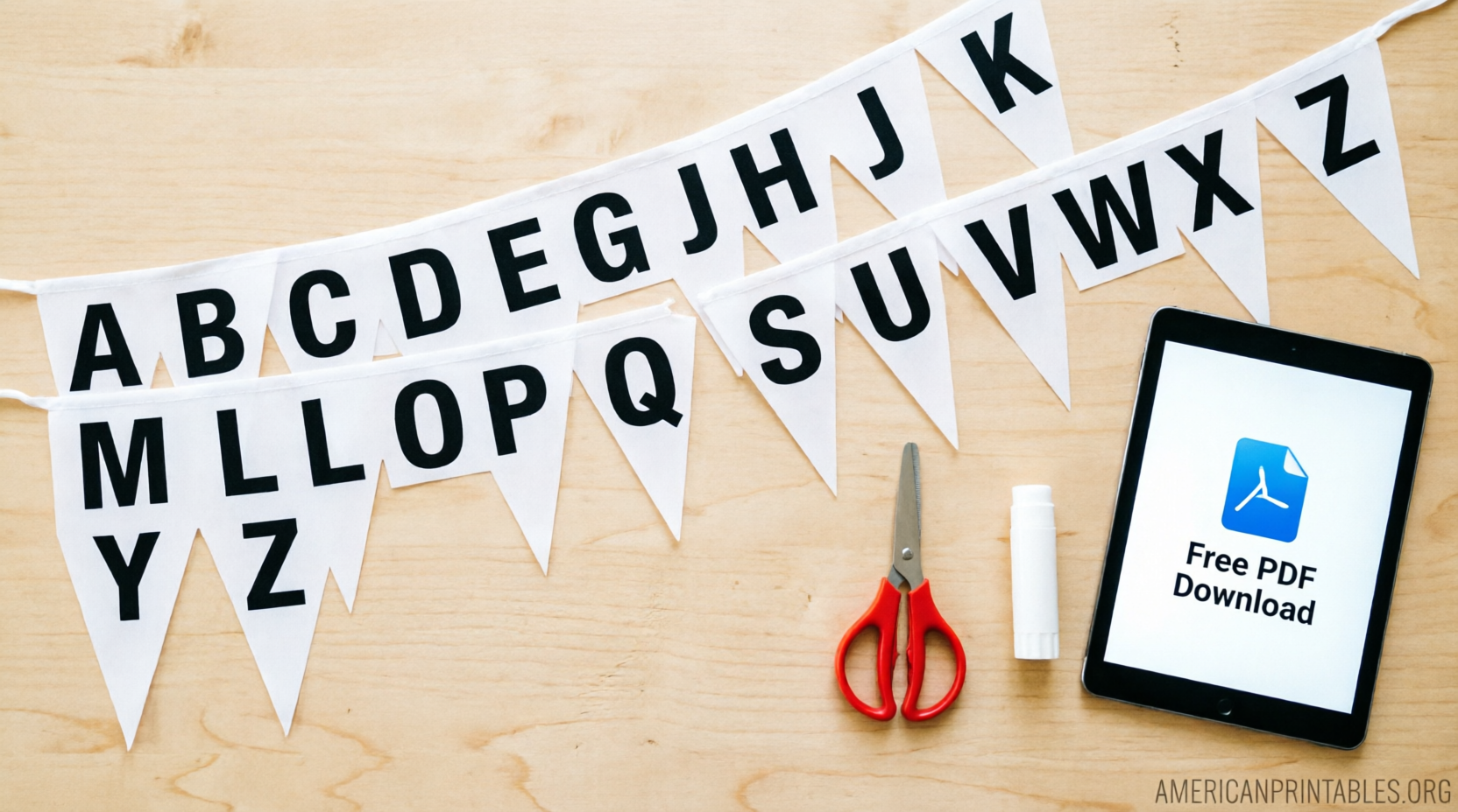 Free A-Z Alphabet Banner Letters PDF Printables (1)