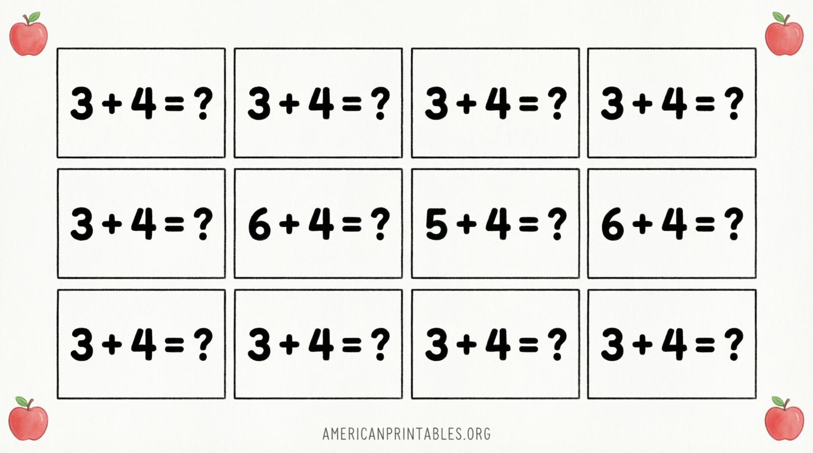 Free Addition Flashcards 0-10 Printable (1)