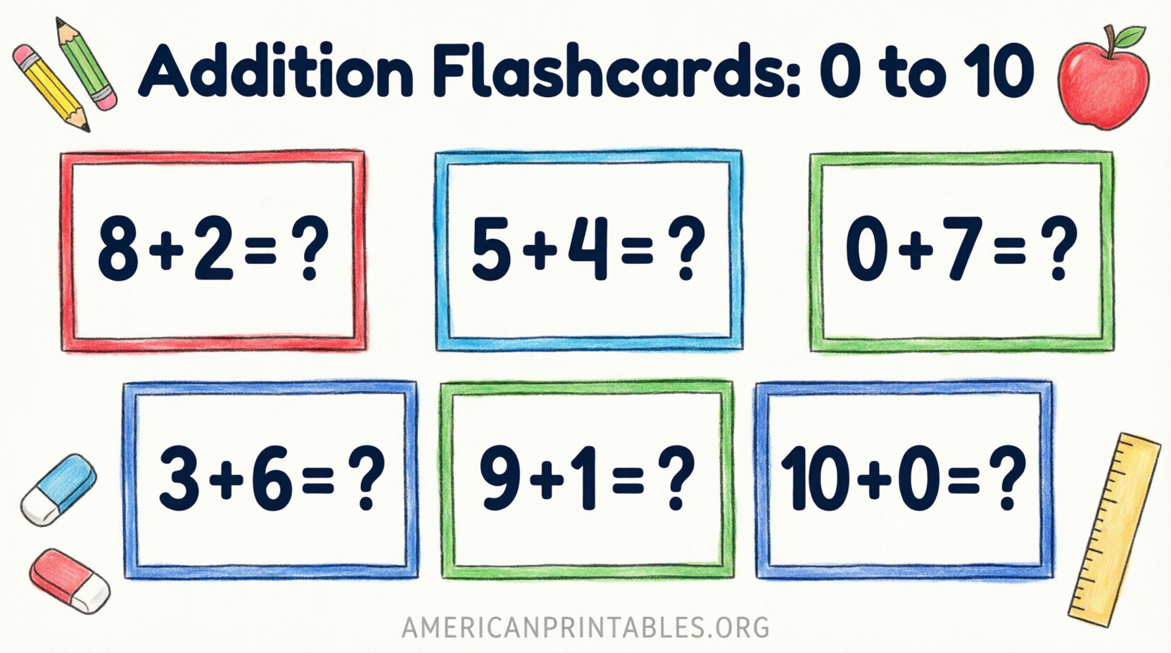 Free Addition Flashcards 0-10 Printable (2)