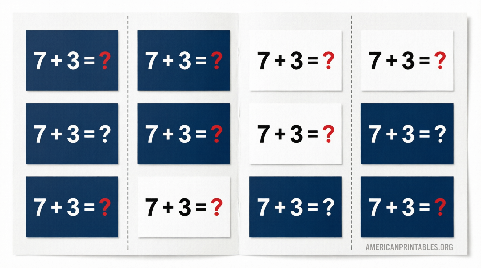 Free Addition Flashcards 0-10 Printable (3)