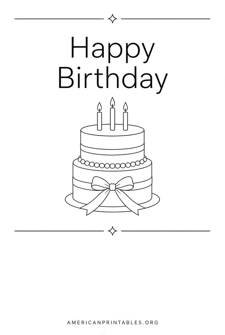 Free Black & White Printable Birthday Cards (3)