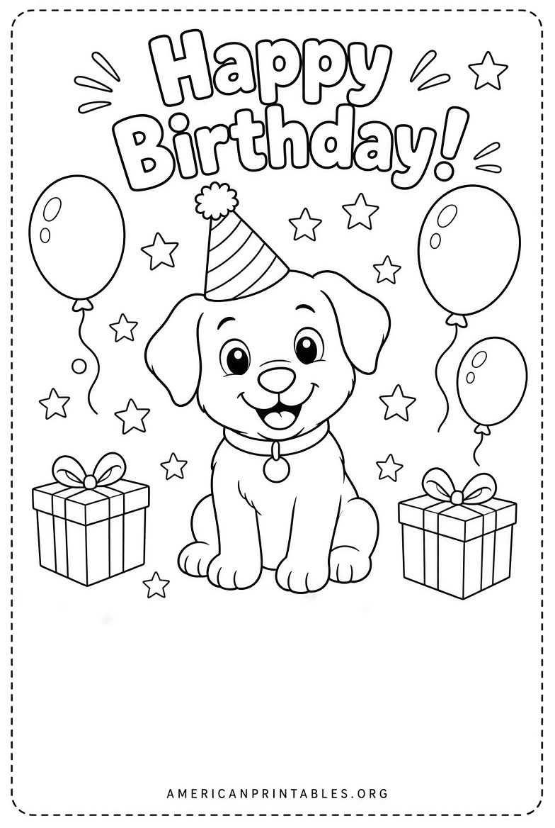 Free Black & White Printable Birthday Cards (4)