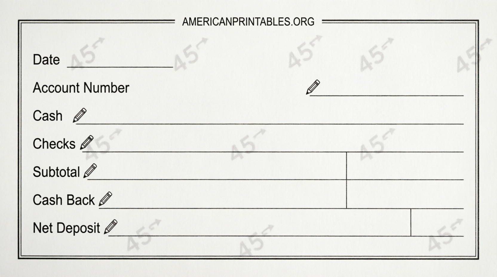 Free Blank Deposit Slip Printable (USA) (3)