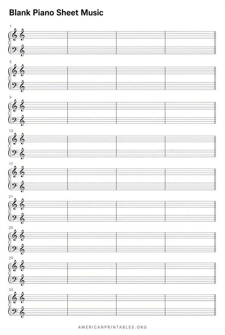 Free Blank Piano Sheet Music Printable PDFs (1)