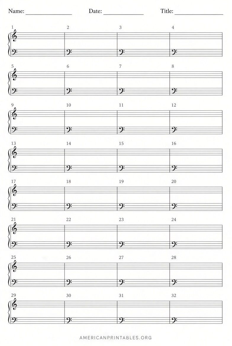 Free Blank Piano Sheet Music Printable PDFs (3)