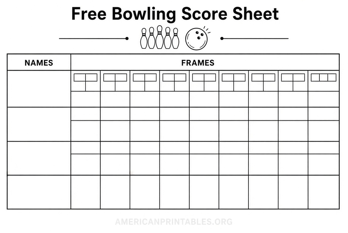 Free Bowling Score Sheet Printable (USA) (1)