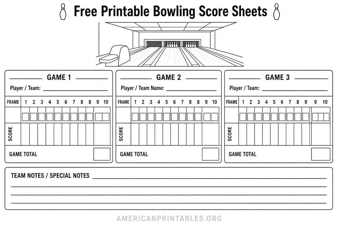 Free Bowling Score Sheet Printable (USA) (2)