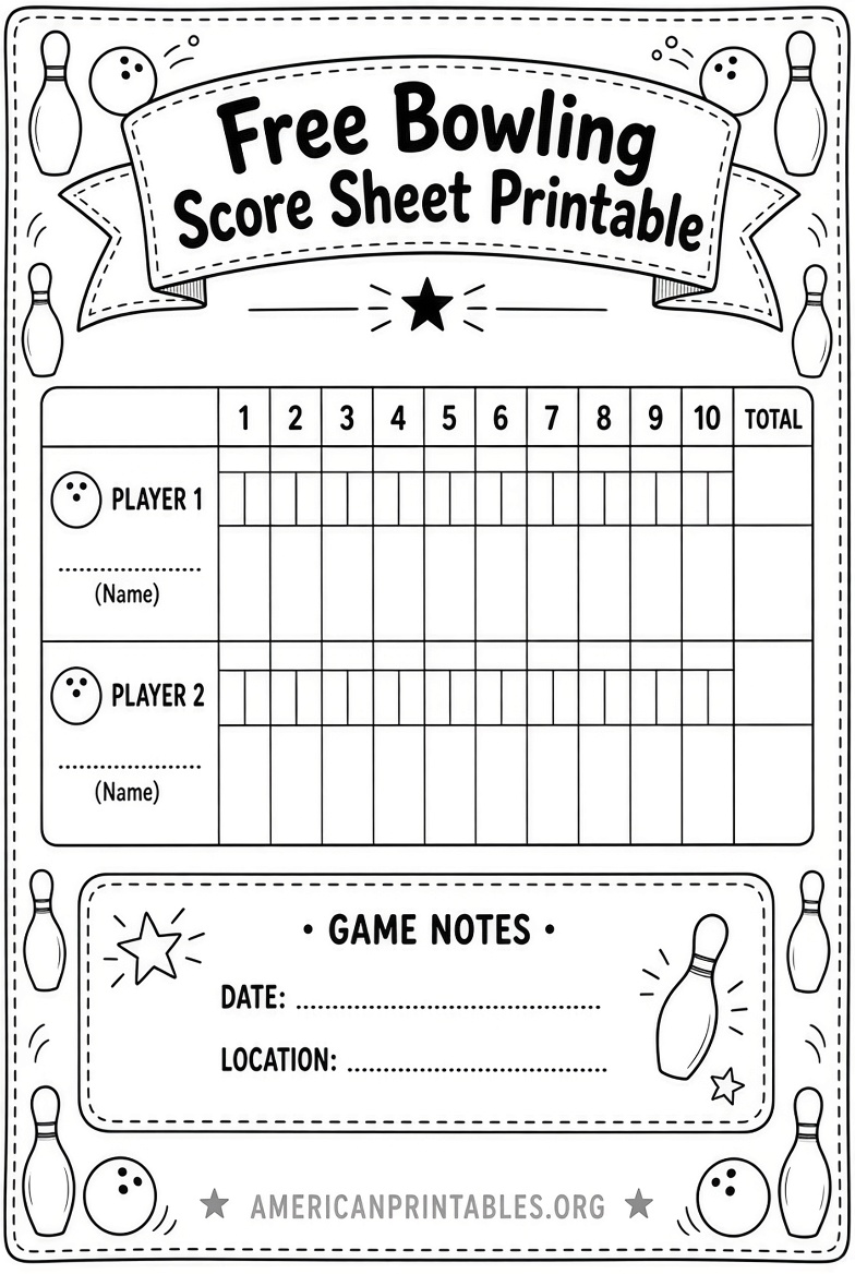 Free Bowling Score Sheet Printable (USA) (3)