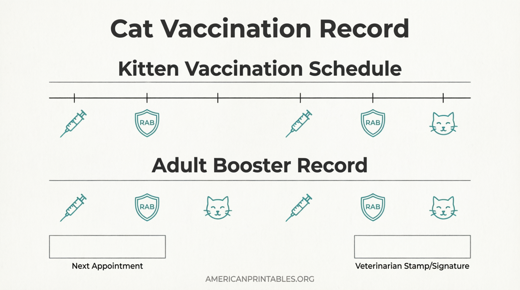 Free Cat Vaccination Record Printable PDF (3)