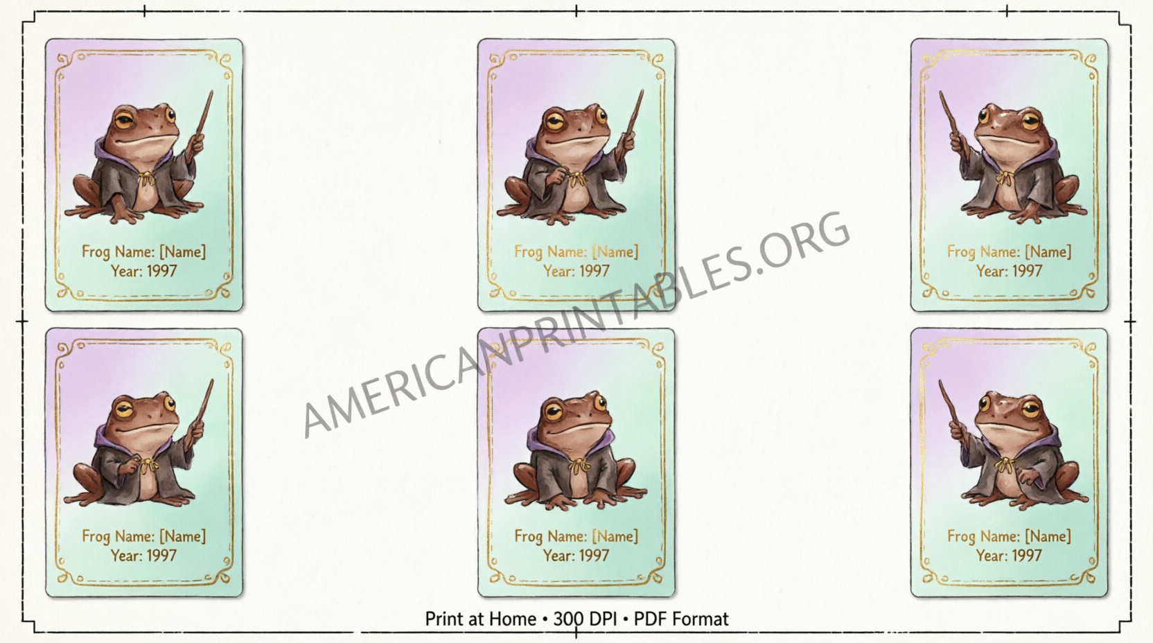Free Chocolate Frog Cards Printable Guide (1)