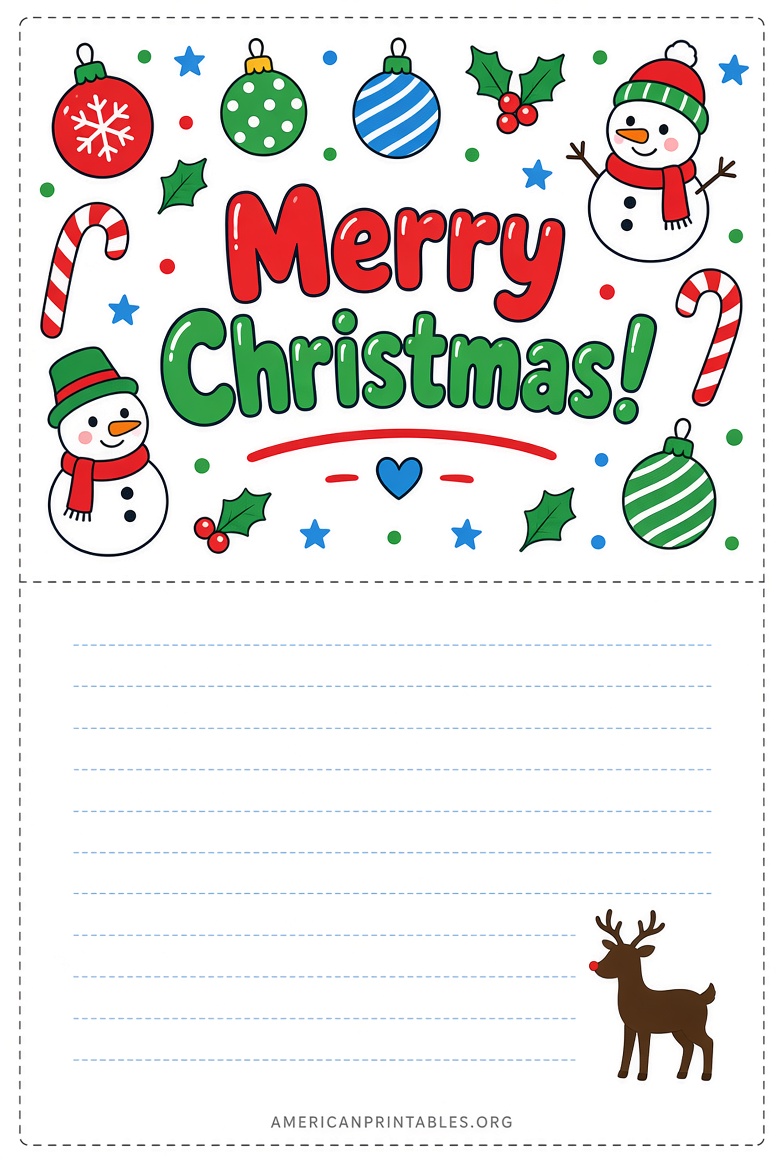 Free Christmas Card A4 Template Printables (2)