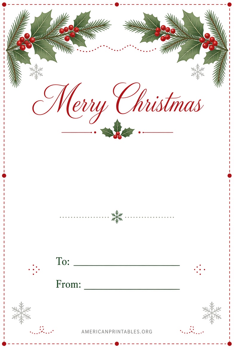 Free Christmas Card A4 Template Printables (4)