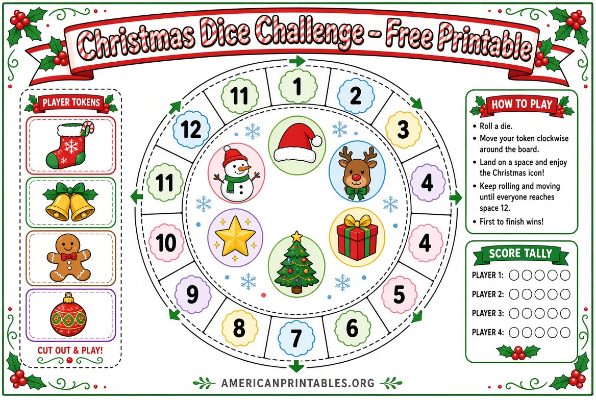 Free Christmas Dice Game Printable Download (4)