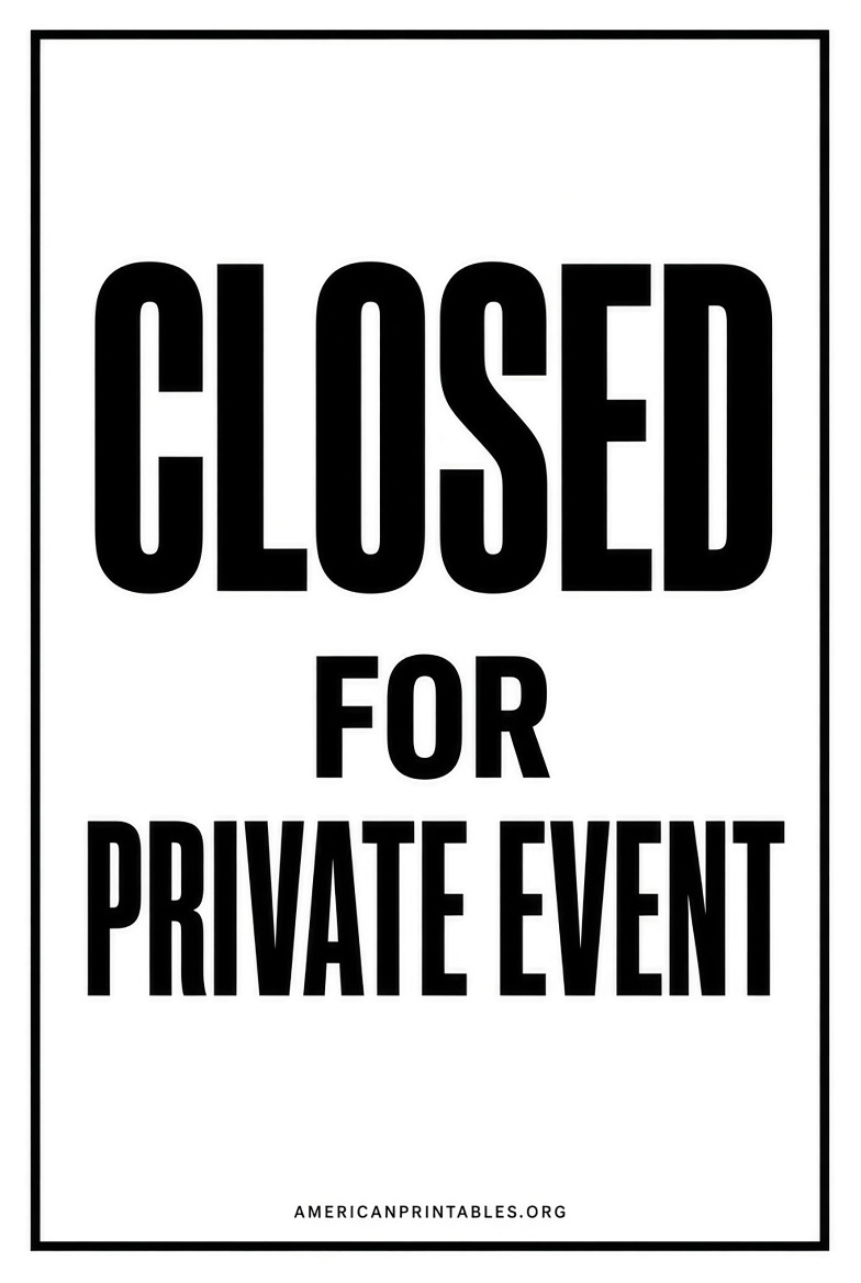Free Closed for Private Event Sign Printable (2)