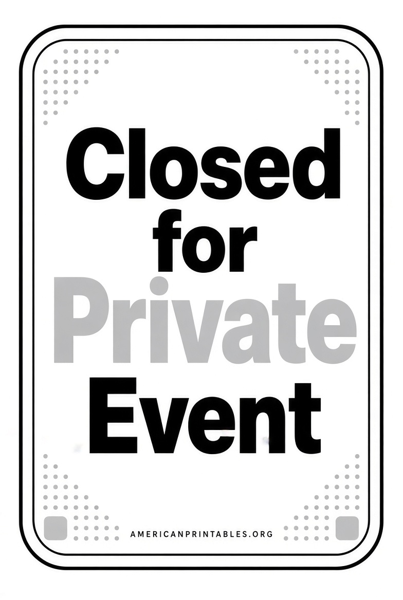 Free Closed for Private Event Sign Printable (3)