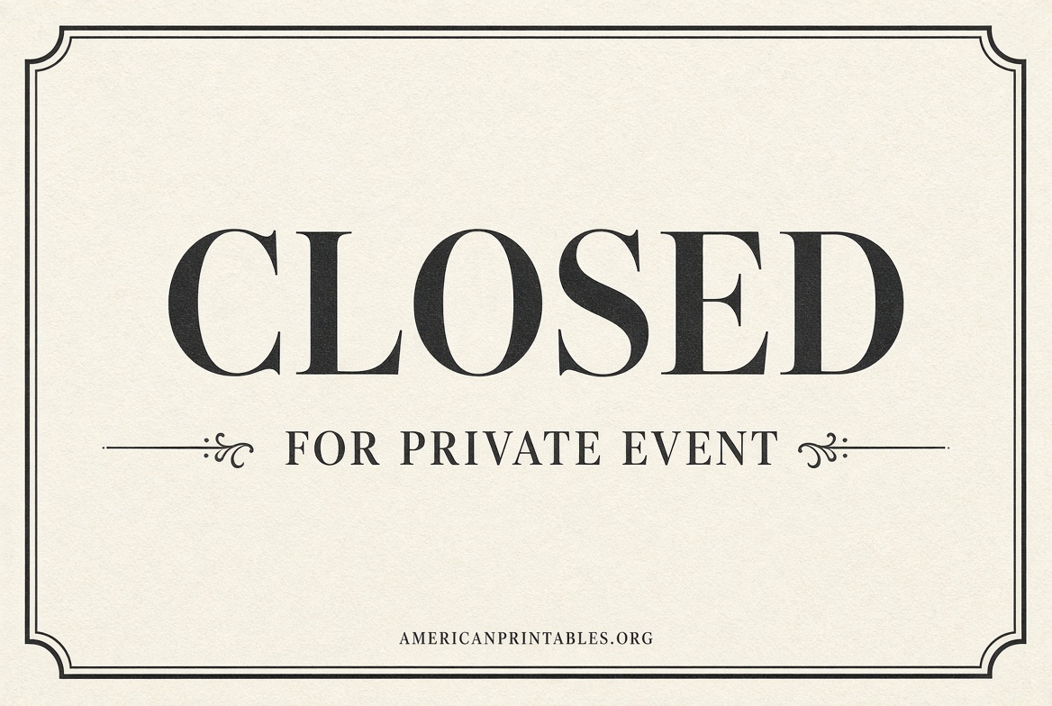 Free Closed for Private Event Sign Printable (4)