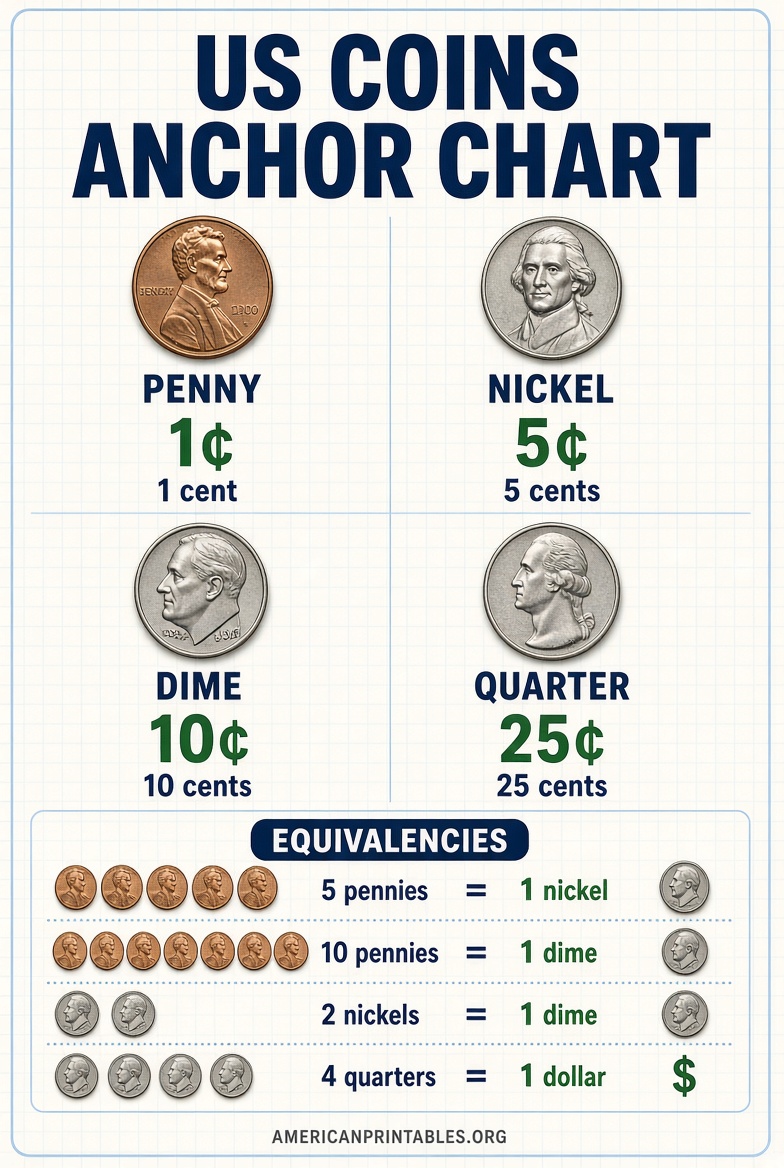 Free Coins Anchor Chart Printable for Kids (1)