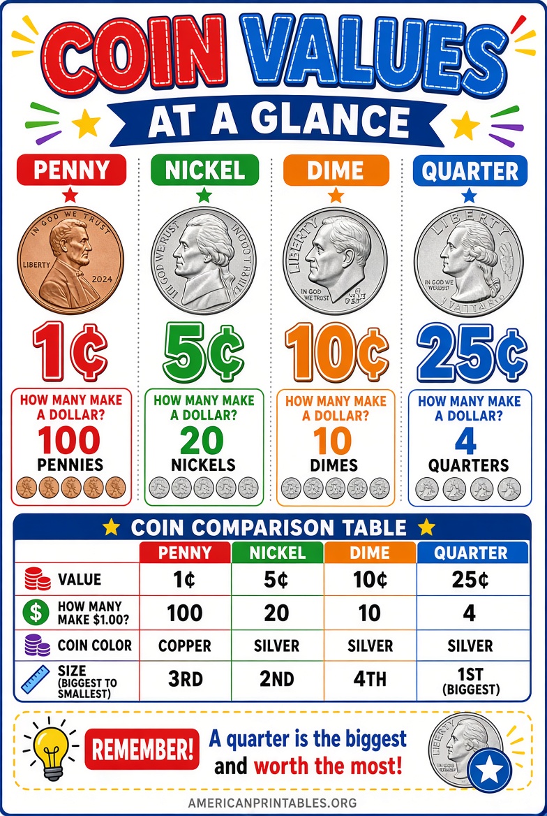 Free Coins Anchor Chart Printable for Kids (2)