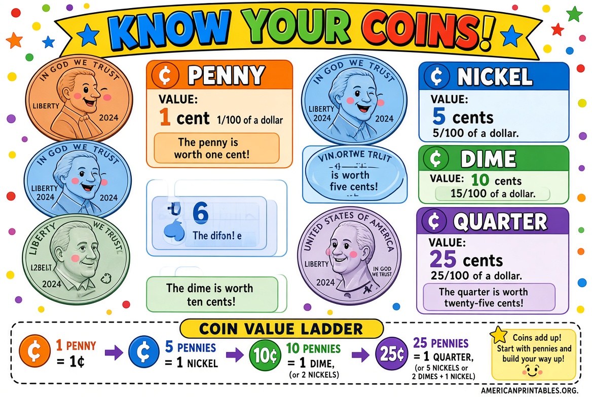 Free Coins Anchor Chart Printable for Kids (4)