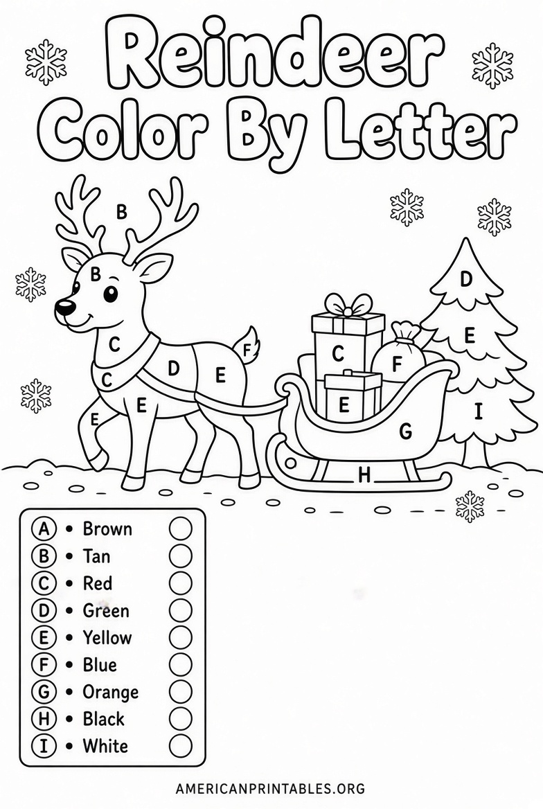Free Color By Letter Christmas Printables (2)