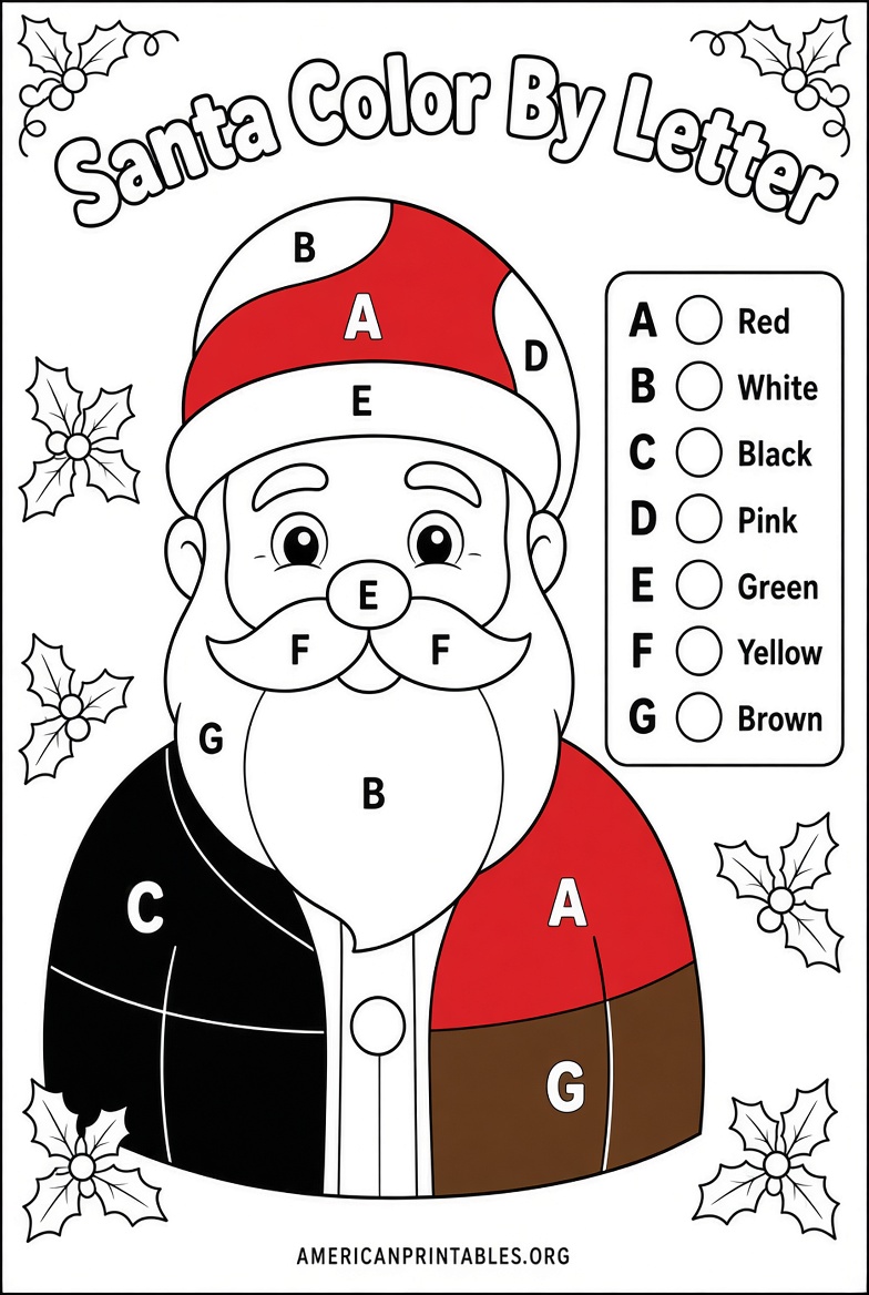 Free Color By Letter Christmas Printables (4)