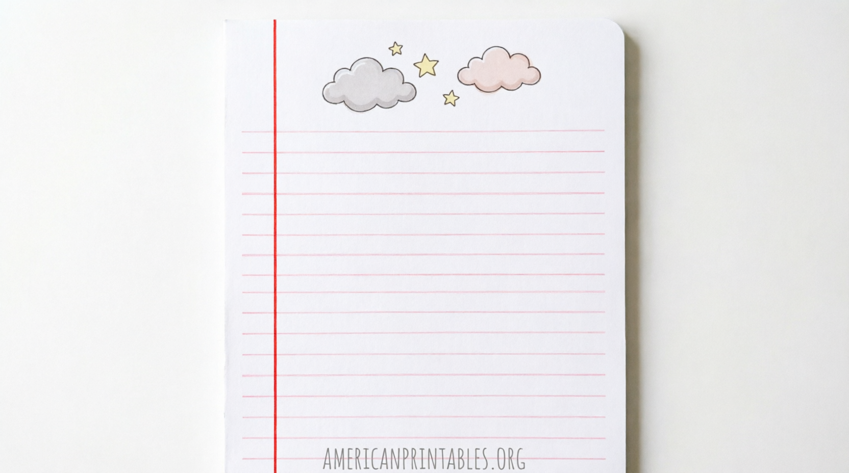 Free Cute Printable Notebook Paper PDF (1)