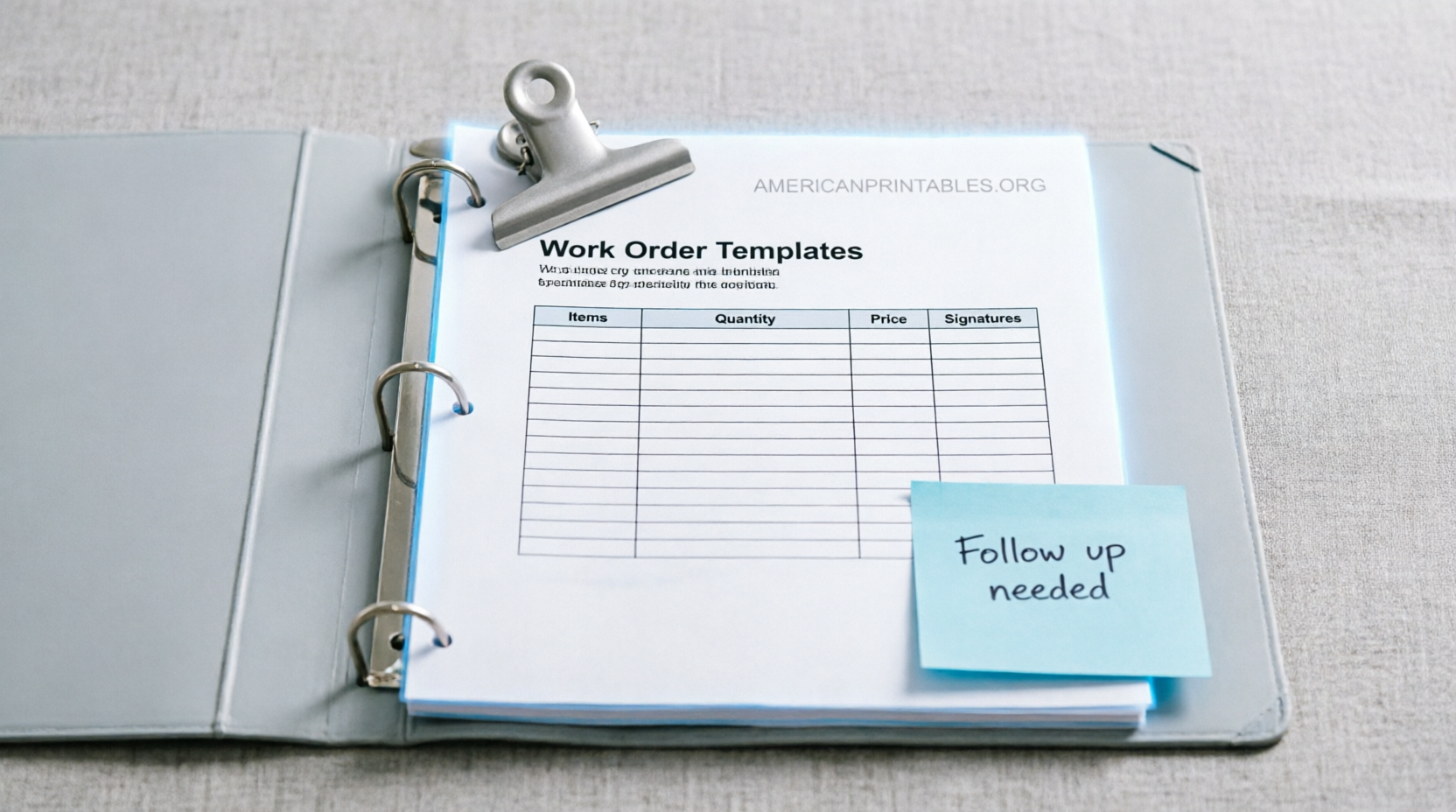 Free Editable Printable Work Order Template (2)