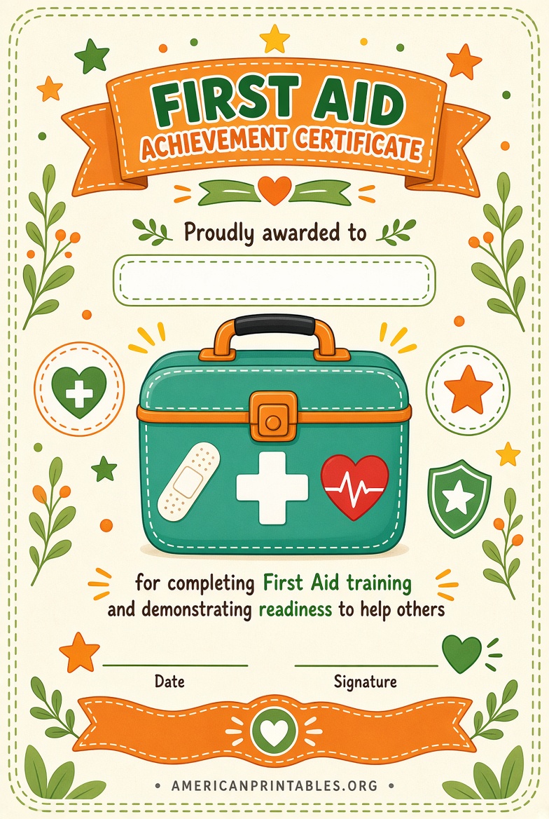 Free First Aid Certificate Printable Templates (3)