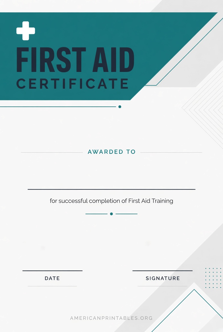 Free First Aid Certificate Printable Templates (4)