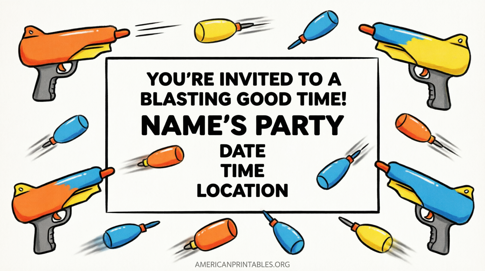 Free Nerf Gun Party Invitations Printable (1)