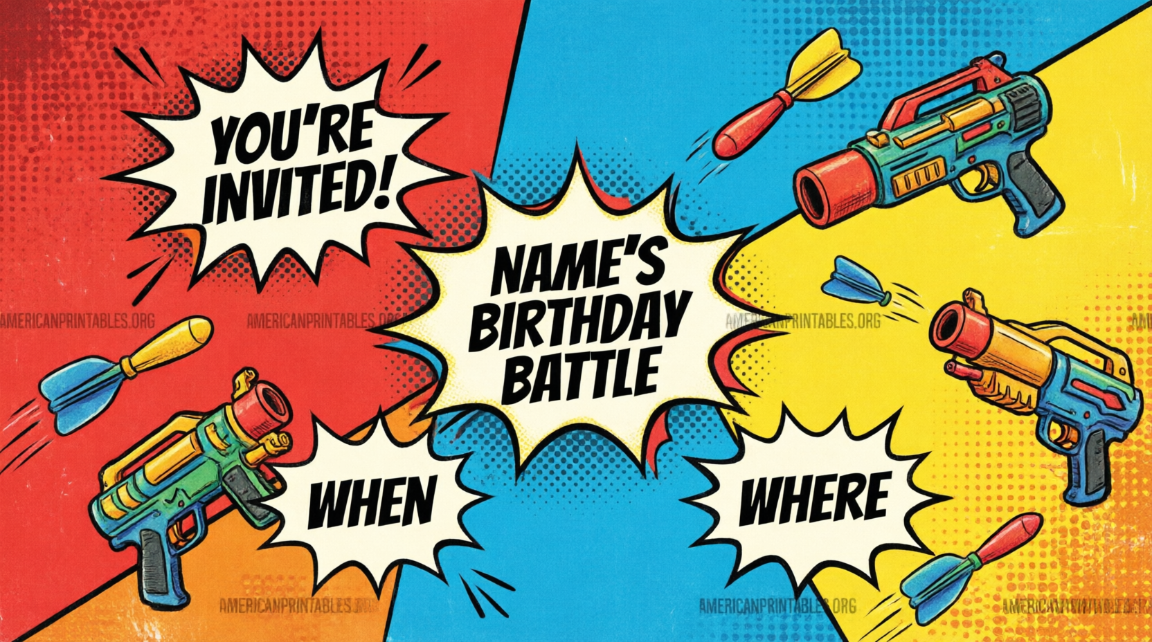 Free Nerf Gun Party Invitations Printable (3)