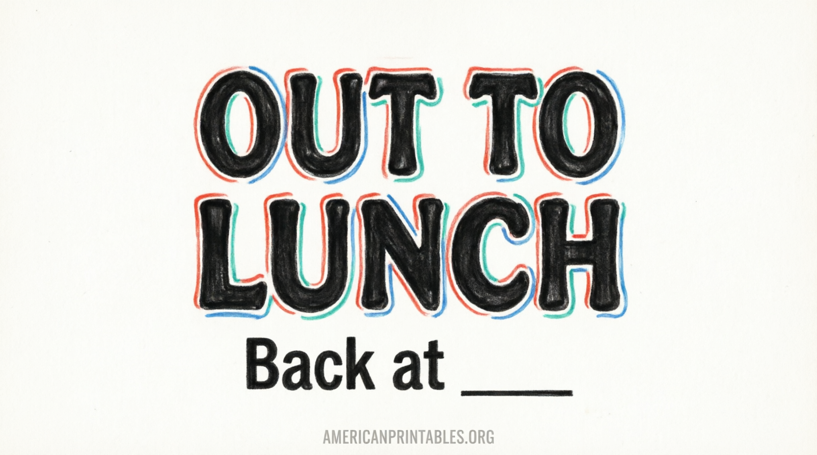 Free Out to Lunch Sign Printable Downloads (1)