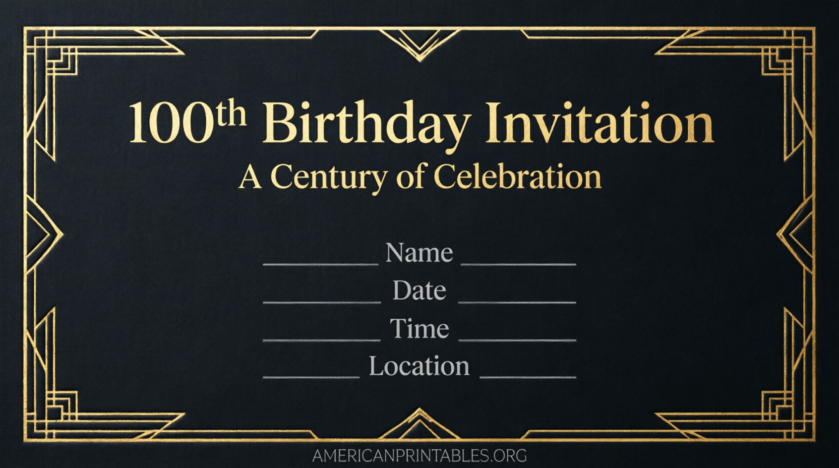 Free Printable 100th Birthday Invitations (1)