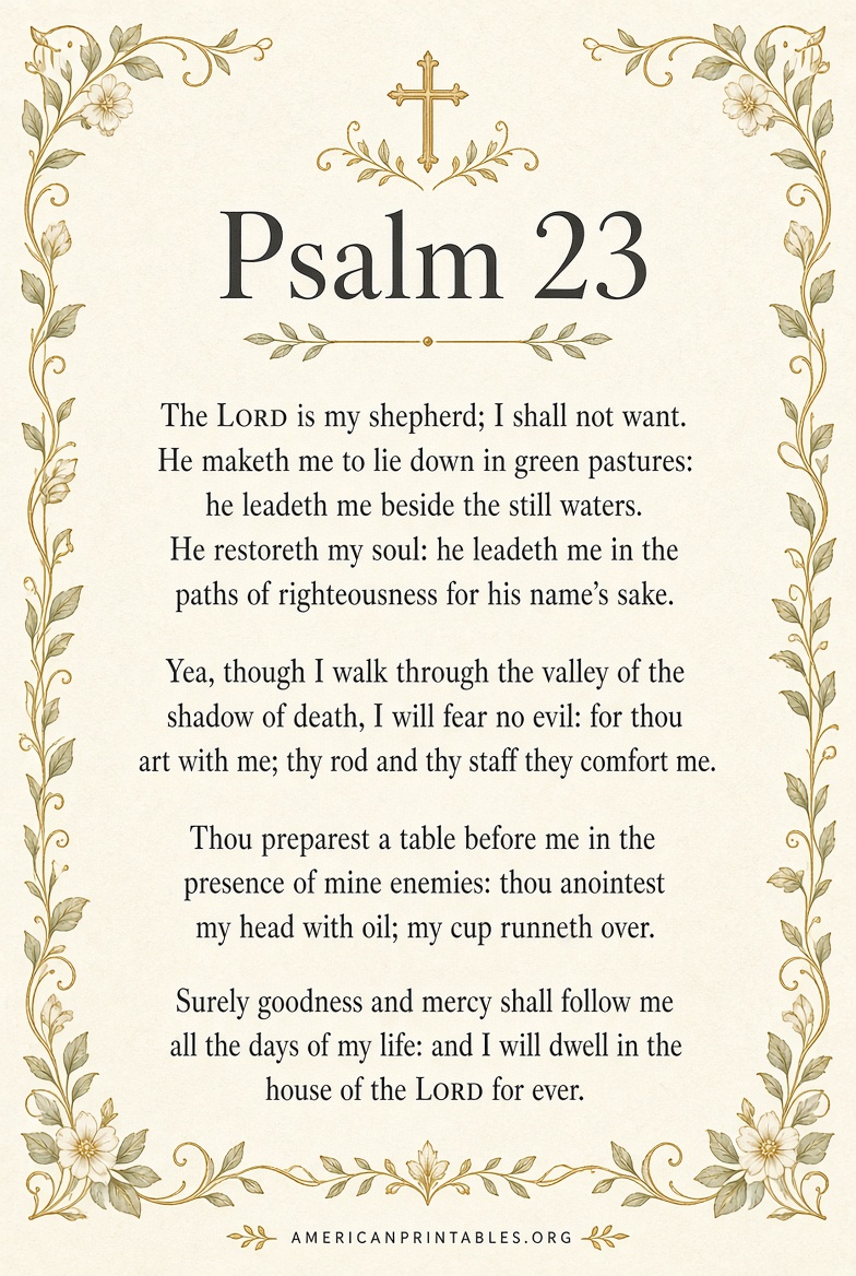 Free Printable 23rd Psalm PDF Downloads (1)