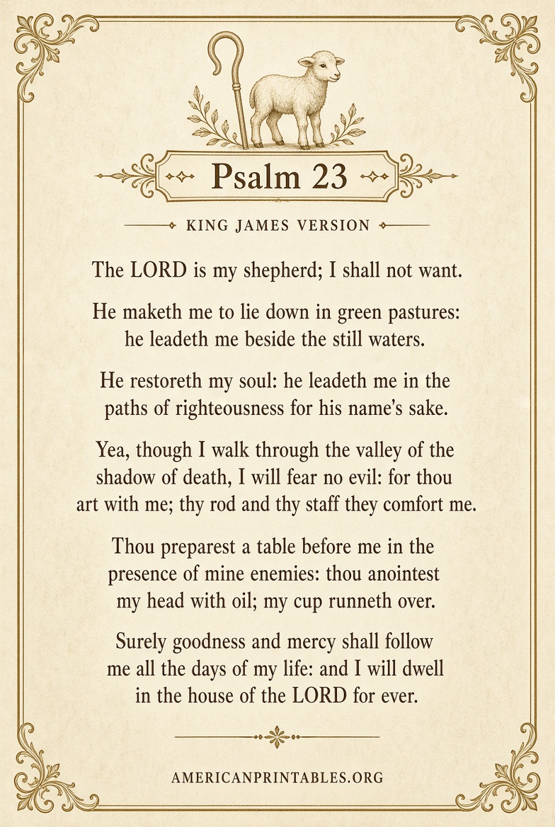 Free Printable 23rd Psalm PDF Downloads (3)